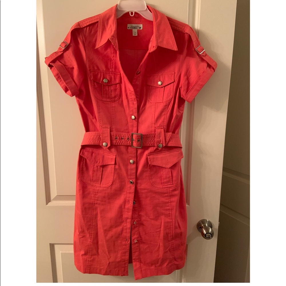 Beautiful coral midi dress